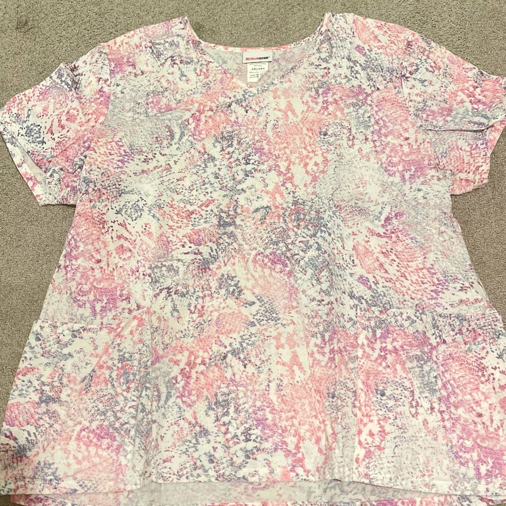 ScrubStar Pink Scrub Top 2XL